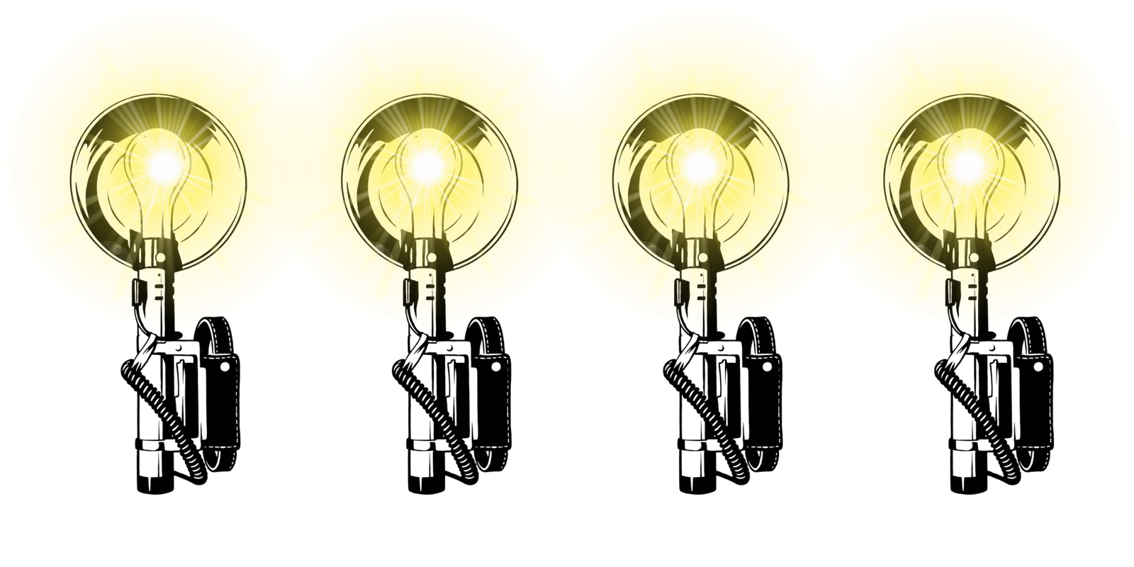 Vierter Advent. Ein Adventskranz aus retro Blitzgeräten